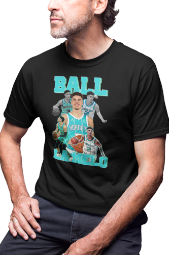 KOSZULKA DLA KOSZYKARZA KOSZYKÓWKA SPORT GWIAZDY KOSZYKÓWKI LAMELO BALL CHARLOTTE HORNETS 