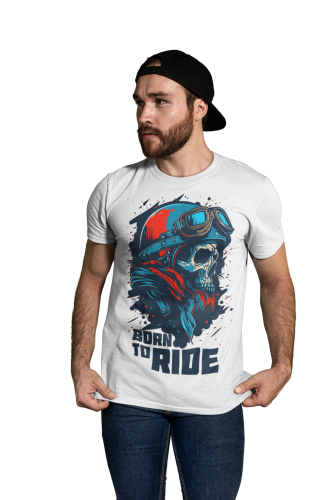 KOSZULKA MOTO MOTORYZACYJNA MOTOCYKL CZASZKA CZACHA SKULL BORN TO RIDE