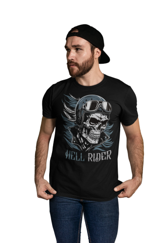 KOSZULKA MOTO MOTORYZACYJNA MOTOCYKL CZASZKA CZACHA SKULL HELL RIDER 539 