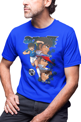 KOSZULKA MĘSKA KAPITAN JASTRZĄB CAPTAIN TSUBASA MANGA ANIME POSTACIE BLUE 
