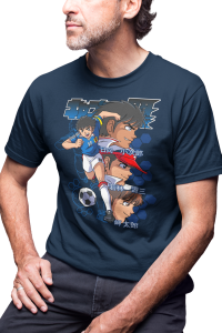 KOSZULKA MĘSKA KAPITAN JASTRZĄB CAPTAIN TSUBASA MANGA ANIME POSTACIE NAVY