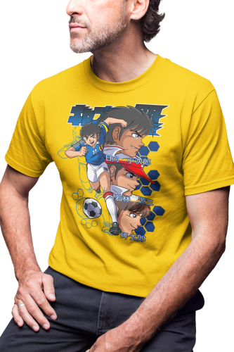 KOSZULKA MĘSKA KAPITAN JASTRZĄB CAPTAIN TSUBASA MANGA ANIME POSTACIE YELLOW