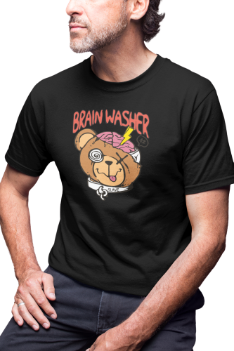 MĘSKA KOSZULKA MOTYWACYJNA PLUSZOWY MIŚ CASUAL BRAIN WASHER 
