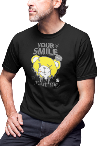 MĘSKA KOSZULKA MOTYWACYJNA PLUSZOWY MIŚ CASUAL YOUR SMILE MELT ME