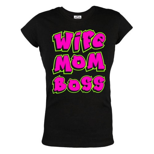 KOSZULKA DAMSKA PREZENT NA DZIEŃ MAMY ŻONA MAMA SZEFOWA WIFE MOM BOSS 111