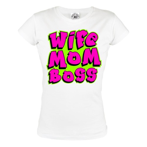 KOSZULKA DAMSKA PREZENT NA DZIEŃ MAMY ŻONA MAMA SZEFOWA WIFE MOM BOSS 112