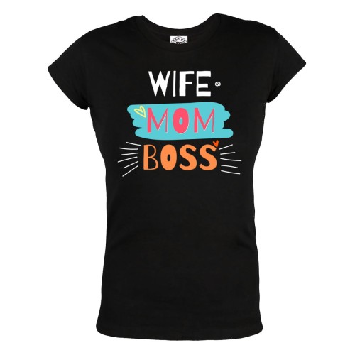 KOSZULKA DAMSKA PREZENT NA DZIEŃ MAMY ŻONA MAMA SZEFOWA WIFE MOM BOSS 116