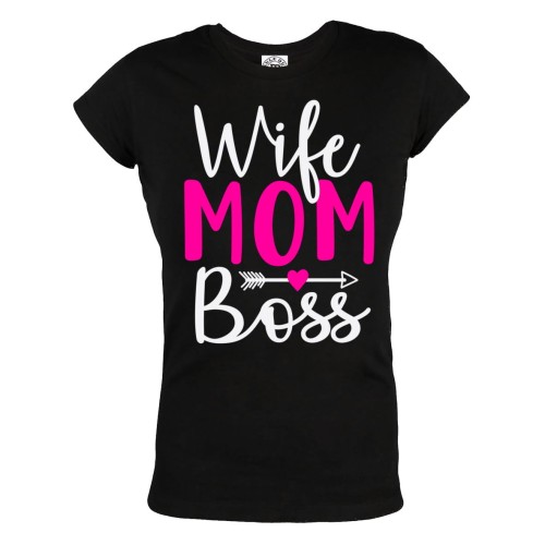 KOSZULKA DAMSKA PREZENT NA DZIEŃ MAMY ŻONA MAMA SZEFOWA WIFE MOM BOSS 117