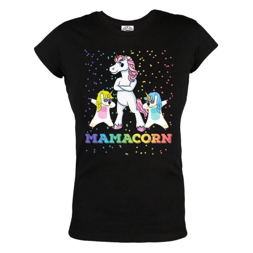 KOSZULKA DAMSKA PREZENT NA DZIEŃ MAMY DLA MAMY MAMACORN UNICORN MAMA JEDNOROŻEC I DWA MAŁE JEDNOROŻCE 1