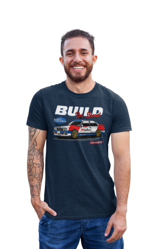 KOSZULKA MOTO MOTORYZACYJNA SAMOCHÓD BMW E30 POWER BUILD FOR SPEED 