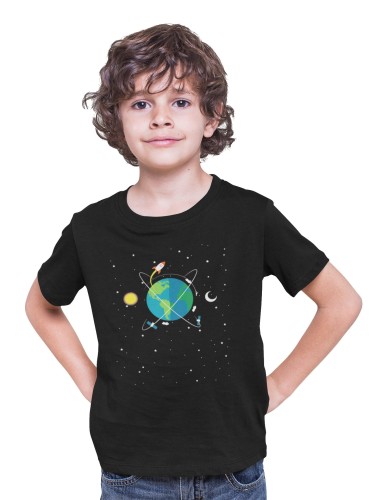 KOSZULKA DZIECIĘCA ASTRONOMIA UKŁAD SŁONECZNY PLANETA ZIEMIA KOSMOS 