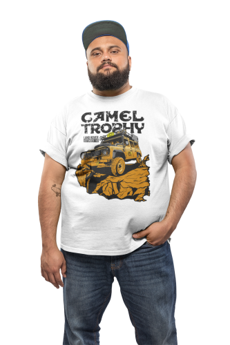 KOSZULKA MOTO MOTORYZACYJNA SAMOCHÓD TERENOWY LAND ROVER DEFENDER 110 CAMEL TROPHY 