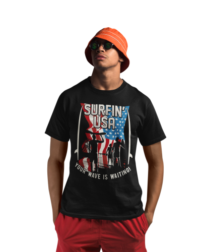 KOSZULKA NA LATO WAKACYJNA WAKACJE SURFIN' USA YOUR WAVE IS WAITING 
