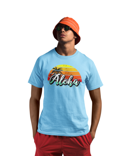 KOSZULKA NA LATO WAKACYJNA WAKACJE PALMY HAWAII ALOHA GOOD VIBES ONLY 