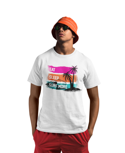 KOSZULKA NA LATO WAKACYJNA WAKACJE EAT SLEEP SURF MORE SURFING LOVERS 