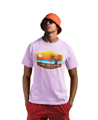 KOSZULKA NA LATO WAKACYJNA WAKACJE POZYTYWNE WIBRACJE GOOD VIBES ONLY 