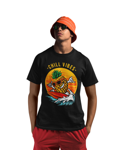 KOSZULKA NA LATO WAKACYJNA WAKACJE ANANAS CHILL VIBES SURFING 