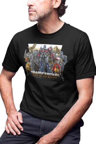 KOSZULKA MĘSKA FILMOWA TRANSFORMERS RISE OF THE BEASTS PRZEBUDZENIE BESTII POSTACIE 