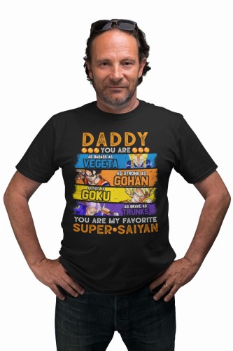 KOSZULKA PREZENT NA DZIEŃ OJCA DLA TATY DRAGON BALL DADDY YOU ARE MY FAVORITE SUPER SAIYAN 