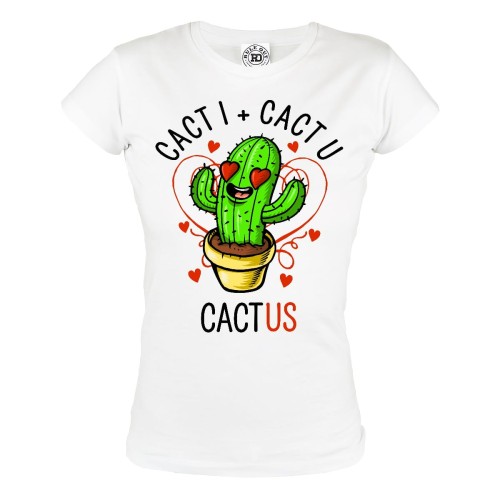 KOSZULKA WALENTYNKOWA PREZENT NA WALENTYNKI DLA NIEJ CACT I + CACT U = CACT US 