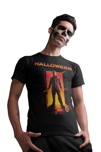 MĘSKA KOSZULKA Z NADRUKIEM NA HALLOWEEN HORROR MICHAEL MYERS 
