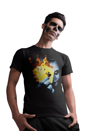 MĘSKA KOSZULKA Z NADRUKIEM NA HALLOWEEN HORROR JOKER KARTY 