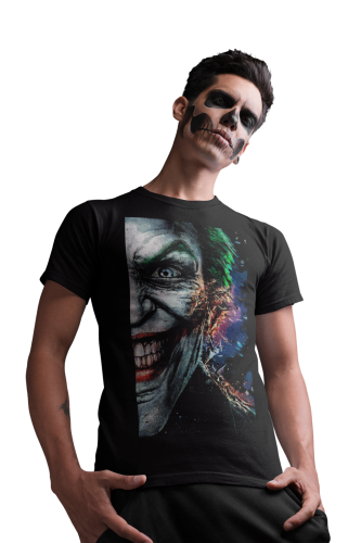 MĘSKA KOSZULKA Z NADRUKIEM NA HALLOWEEN HORROR JOKER SMILE 