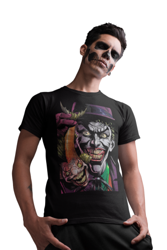 MĘSKA KOSZULKA Z NADRUKIEM NA HALLOWEEN HORROR JOKER