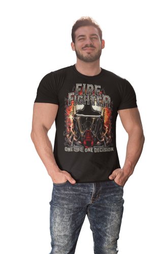 KOSZULKA DLA STRAŻAKA STRAŻACKA STRAŻ POŻARNA FIREFIGHTER ONE LIFE ONE DECISION 