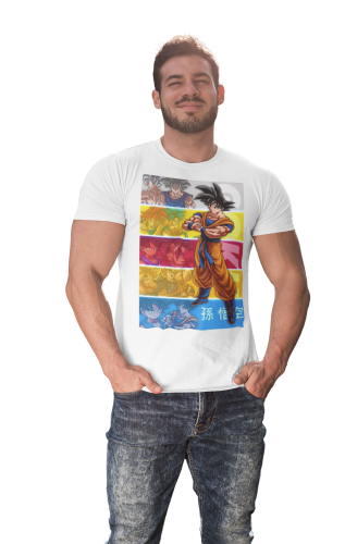 MĘSKA KOSZULKA DRAGON BALL MANGA ANIME GOKU SAIYANIN GŁÓWNY BOHATER 