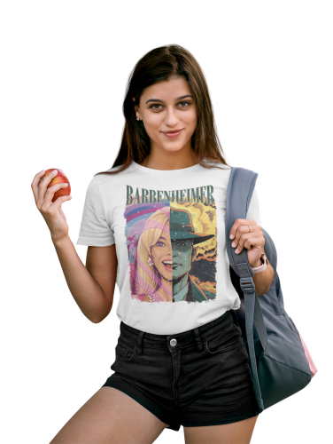 DAMSKA KOSZULKA FILMOWA FILM BARBIE OPPENHEIMER BARBENHEIMER HITY KINOWE