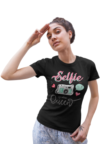 DAMSKA KOSZULKA CASUAL DLA KOBIETY PEWNEJ SIEBIE KRÓLOWA INSTAGRAMU SELFIE QUEEN 