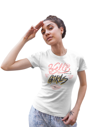 DAMSKA KOSZULKA CASUAL DLA KOBIETY PEWNEJ SIEBIE HELLO GIRLS 