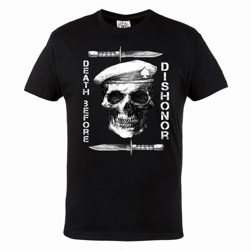 KOSZULKA MĘSKA Z CZASZKĄ CZACHA DEATH BEFORE DISHONOR 
