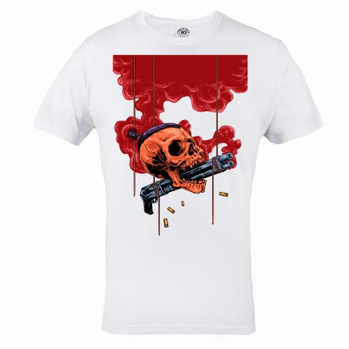 KOSZULKA MĘSKA Z CZASZKĄ CZACHA SKULL PISTOLET 