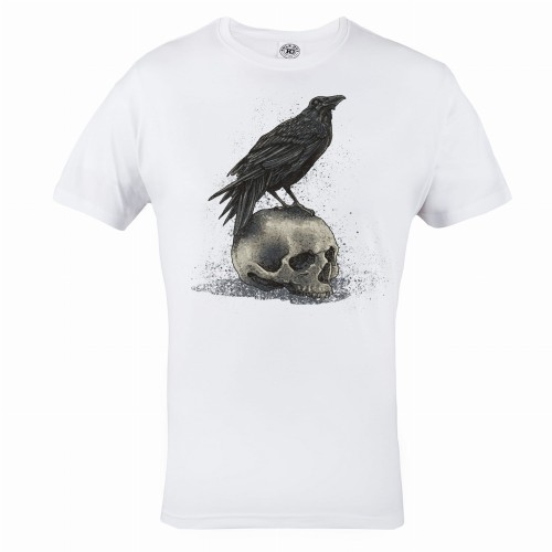 KOSZULKA MĘSKA Z CZASZKĄ CZARNY KRUK CZACHA SKULL RAVEN 