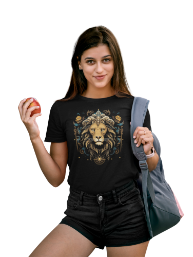 DAMSKA KOSZULKA CASUAL ZWIERZĘTA LEW DZIKA NATURA ANIMAL LION 