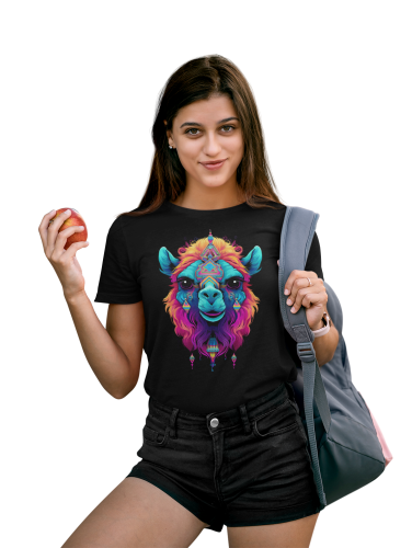 DAMSKA KOSZULKA CASUAL ZWIERZĘTA WIELBŁĄD DZIKA NATURA ANIMAL CAMEL  