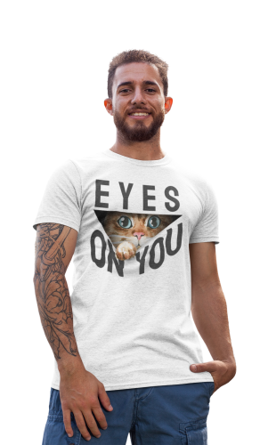 KOSZULKA MĘSKA Z KOTEM DLA KOCIARZA KOT EYES ON YOU 