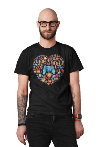 KOSZULKA GAMINGOWA DLA GRACZA ŚWIAT GIER VIDEO GAMER SERCE KOCHAM GRY