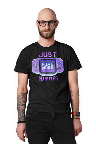 KOSZULKA GAMINGOWA DLA GRACZA ŚWIAT GIER VIDEO GAMER JUST FIVE MORE MINUTES