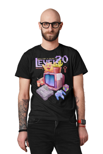 KOSZULKA GAMINGOWA DLA GRACZA ŚWIAT GIER VIDEO GAMER KONSOLA VINTAGE OLDSCHOOL 