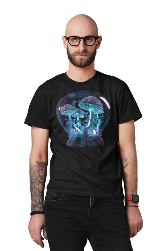 KOSZULKA MĘSKA GRZYBKI HALUCYNKI GRZYBKI HALUCYNOGENNE ODLOT MAGICZNY ŚWIAT 