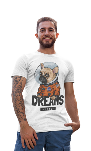 MĘSKA KOSZULKA Z PSEM DLA WIELBICIELA PSÓW PIES BULDOG FRANCUSKI BULDOŻEK DREAMS MATTER