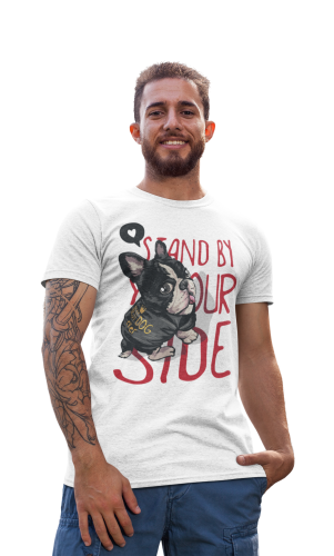 MĘSKA KOSZULKA Z PSEM DLA WIELBICIELA PSÓW PIES BULDOG FRANCUSKI BULDOŻEK STAND UP BY YOUR SIDE
