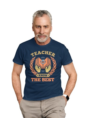 KOSZULKA MĘSKA DLA NAUCZYCIELA BELFER DZIEŃ NAUCZYCIELA PREZENT TEACHER KNOWS THE BEST 