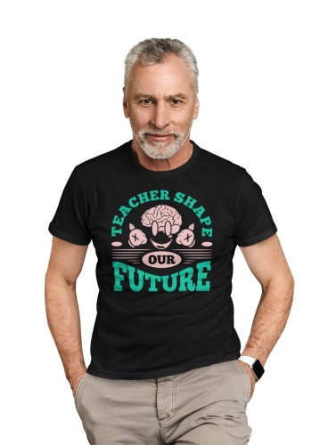 KOSZULKA MĘSKA DLA NAUCZYCIELA BELFER DZIEŃ NAUCZYCIELA PREZENT TEACHER SHAPES OUR FUTURE 