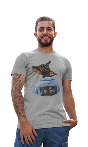 MĘSKA KOSZULKA Z PSEM DLA WIELBICIELA PSÓW PIES DOBERMAN I HAVE NO FEAR