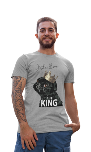 MĘSKA KOSZULKA Z PSEM DLA WIELBICIELA PSÓW PIES MOPS KRÓL PUG THE KING 