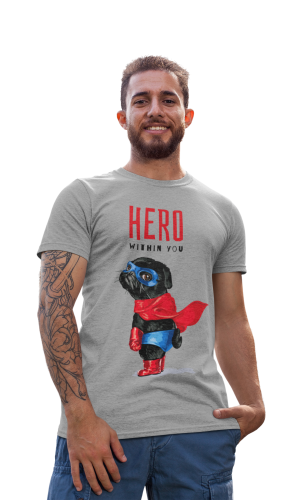 MĘSKA KOSZULKA Z PSEM DLA WIELBICIELA PSÓW PIES MOPS BOHATER PUG HERO